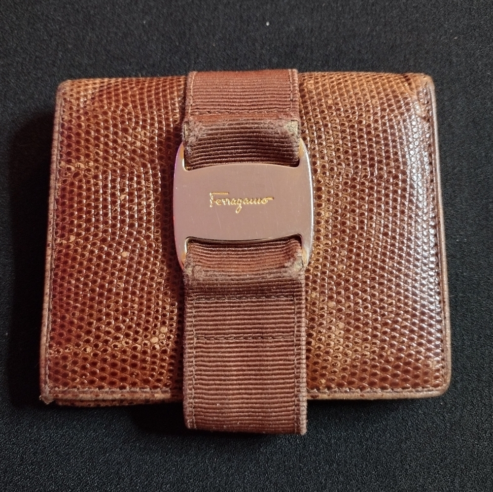 Salvatore Ferragamo Brown Leather Bi-fold Wallet - Picture 2 of 13